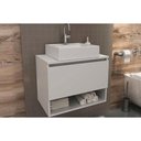 Ver imagem 7 de Bancada de Banheiro Suspenso Bn3606 1 Porta Cor Amêndoa/branco - Tecno Mobili
