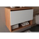 Ver imagem 1 de Bancada de Banheiro Suspenso Bn3606 1 Porta Cor Amêndoa/branco - Tecno Mobili