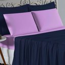Ver imagem 3 de Jogo Cama King Nobre 4 Peças Lençol Elástico 30cm Altura 100% Algodão Azulmarinho Lilás