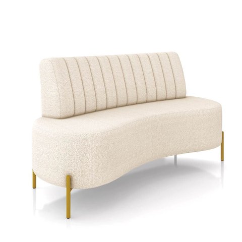 Poltrona Orgânica 2 Lugares 135cm Pé Ferro Dourado Maraú Bouclê K01 - D’Rossi