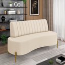Ver imagem 2 de Poltrona Orgânica 2 Lugares 135cm Pé Ferro Dourado Maraú Bouclê K01 - D’Rossi