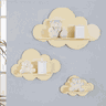 Trio De Prateleiras De Nuvens Nichos Decoração Quarto Bebê 9mm:Rosa - 8