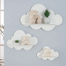 Trio De Prateleiras De Nuvens Nichos Decoração Quarto Bebê 9mm:Rosa - 4