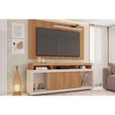 Ver imagem 1 de Estante P/ Sala até 60 Pol New Oscar C/ Rodízios 180x174cm Buriti/off White - Caemmun