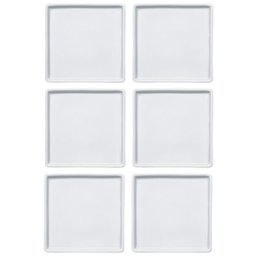 Jogo 6 Pratos Quadrados Rasos em Porcelana 16x16cm Americana Germer Branco - 1 Jogo 6 Pratos Quadrados Rasos em Porcelana 16x16cm Americana Germer Branco - 1