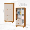 Ver imagem 5 de Quarto de Bebê Completo Berço 2 em 1, Cômoda e Guarda Roupa MDF Apolo Reller Areia Fosco/Savana