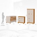 Ver imagem 3 de Quarto de Bebê Completo Berço 2 em 1, Cômoda e Guarda Roupa MDF Apolo Reller Areia Fosco/Savana