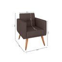 Ver imagem 2 de Poltrona Decorativa com Puff Pequim Veludo Confortável Marrom Matrix