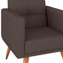 Ver imagem 4 de Poltrona Decorativa com Puff Pequim Veludo Confortável Marrom Matrix