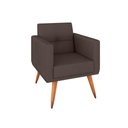 Ver imagem 3 de Poltrona Decorativa com Puff Pequim Veludo Confortável Marrom Matrix