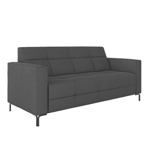 Sofá Living Decorativo Houston 2 Lugares 160cm Pés em Metal Veludo Grafite G33 - Gran Belo