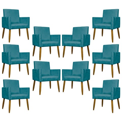Kit 10 Poltronas Decorativas Mari para Sala Quarto