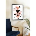 Ver imagem 2 de Quadro Decorativo Abstrato Triângulos Pirâmides Rosê-70x50cm:moldura Preta