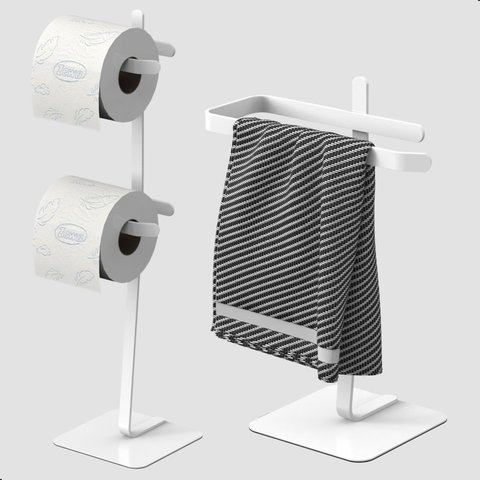 Porta Papel Higiênico de Chão e Toalha Lavabo Branco Oslo.d
