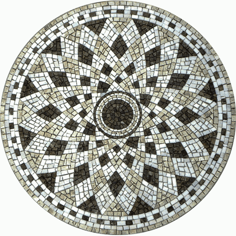 Piso em Mosaico Romano Semente de Girassol I 80cm