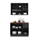 Ver imagem 5 de Armário de Cozinha Modulada Compacta Nara 100% MDF 2 Peças 6 Portas 2 Gavetas Tampo Rodapé Chumbo