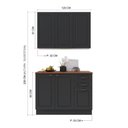 Ver imagem 4 de Armário de Cozinha Modulada Compacta Nara 100% MDF 2 Peças 6 Portas 2 Gavetas Tampo Rodapé Chumbo