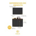 Ver imagem 2 de Armário de Cozinha Modulada Compacta Nara 100% MDF 2 Peças 6 Portas 2 Gavetas Tampo Rodapé Chumbo