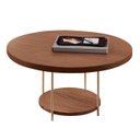 Ver imagem 3 de Mesa de Centro Redonda Pés Metálicos Mindy H01 Castanho - Mpozenato