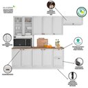 Ver imagem 5 de Cozinha Completa Unna 4 Peças 10 Portas 2 Gavetas Poliman Móveis Branco