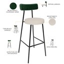 Ver imagem 4 de Kit 02 Banquetas Alta Bar Cozinha Sala De Jantar Milão L02 Facto Verde Musgo Linho Cru - Lyam Decor