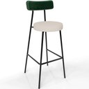 Ver imagem 3 de Kit 02 Banquetas Alta Bar Cozinha Sala De Jantar Milão L02 Facto Verde Musgo Linho Cru - Lyam Decor