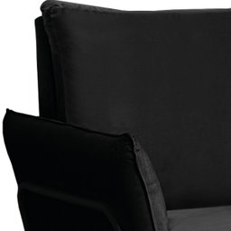 Poltrona Decorativa para Sala Recepção Lotus Suede Preto com Base Preta - Star Confort Poltrona Lotu - 5