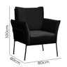 Poltrona Decorativa para Sala Recepção Lotus Suede Preto com Base Preta - Star Confort Poltrona Lotu - 3