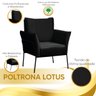 Poltrona Decorativa para Sala Recepção Lotus Suede Preto com Base Preta - Star Confort Poltrona Lotu - 4