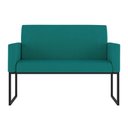 Ver imagem 6 de Kit 2 Poltronas + Namoradeira 2 Lugares para Recepção Azul Turquesa