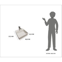 Cuba Pia para Banheiro de Apoio Lavabo 40cmx37cm - Genova Branco - 9