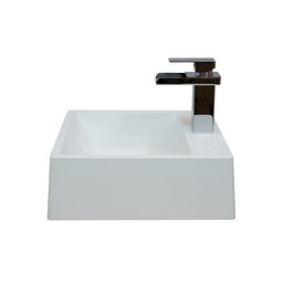 Cuba Pia para Banheiro de Apoio Lavabo 40cmx37cm - Genova Branco - 7