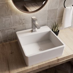 Cuba Pia para Banheiro de Apoio Lavabo 40cmx37cm - Genova Branco - 3