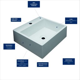 Cuba Pia para Banheiro de Apoio Lavabo 40cmx37cm - Genova Branco - 10