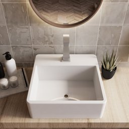 Cuba Pia para Banheiro de Apoio Lavabo 40cmx37cm - Genova Branco - 2
