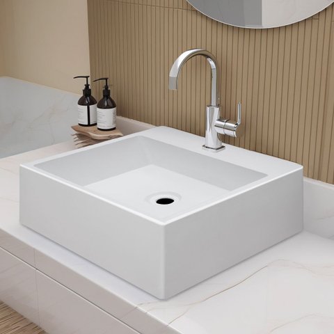 Cuba Pia para Banheiro de Apoio Lavabo 40cmx37cm - Genova Branco