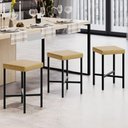 Ver imagem 2 de Kit 05 Banquetas Baixa Bar Cozinha Sala de Jantar Preto Stella L02 Couríssimo Fendi - Lyam Decor
