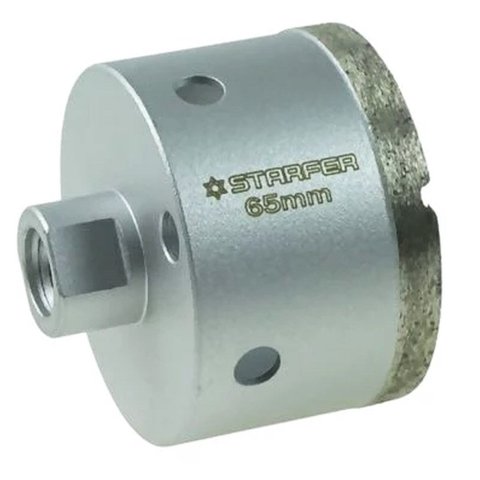 Broca Serra Copo Diamantada 65mm Rosca M14 para Esmerilhadeira Furos Limpos Telhas Tijolos Cêramica 