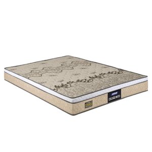 Colchão Casal Espuma D33 Fort Gazin 138x188x21cm Bege Branco Suporta até 150kg por Pessoa