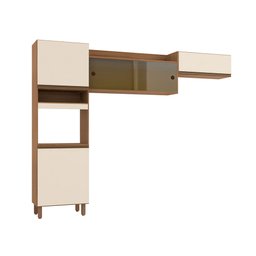 Cozinha Compacta Porto com Nicho Para Micro-ondas 5 portas Poliman Móveis - 1 Cozinha Compacta Porto com Nicho Para Micro-ondas 5 portas Poliman Móveis - 1