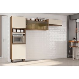 Cozinha Compacta Porto com Nicho Para Micro-ondas 5 portas Poliman Móveis - 2 Cozinha Compacta Porto com Nicho Para Micro-ondas 5 portas Poliman Móveis - 2