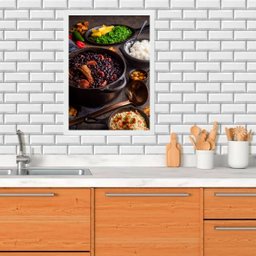 Quadro Cozinha Fotografia Feijoada 33x24cm - com Vidro:moldura Preta - 2