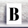 Placa MDF letra B p&b - 1