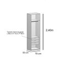 Ver imagem 4 de Guarda Roupa Modular 2 Portas com Gavetas 70 Cm Altezza Trend Belmax:freijó