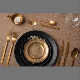 Jogo 6un Garfos Sobremesa Inox Dourado Luxe Gold Mesa Posta - 3