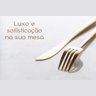 Jogo 6un Garfos Sobremesa Inox Dourado Luxe Gold Mesa Posta - 2