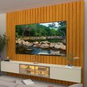 Ver imagem 7 de Estante Ripado para TV até 84 Polegadas com LED 100% MDF 230CMX250CM Majestade Luminare