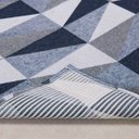 Ver imagem 2 de Tapete 3,00m X 2,00m Sala Tecido Jacquard Antiderrapante Geométrico - Ladrilhado Marinho