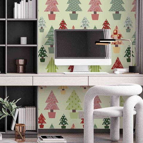 Papel de Parede Casual Vasos com Plantas Coloridas Gh Papel de Parede 3,0m