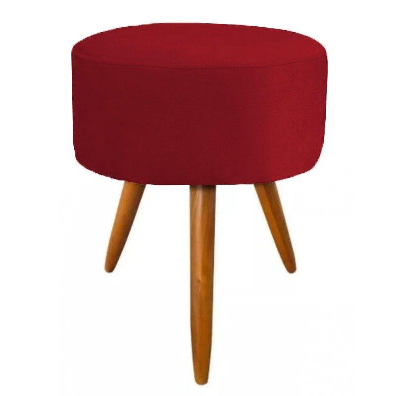 Puf, Puff Para Sala Pé Palito Vermelho 50 Cm Altura - 2